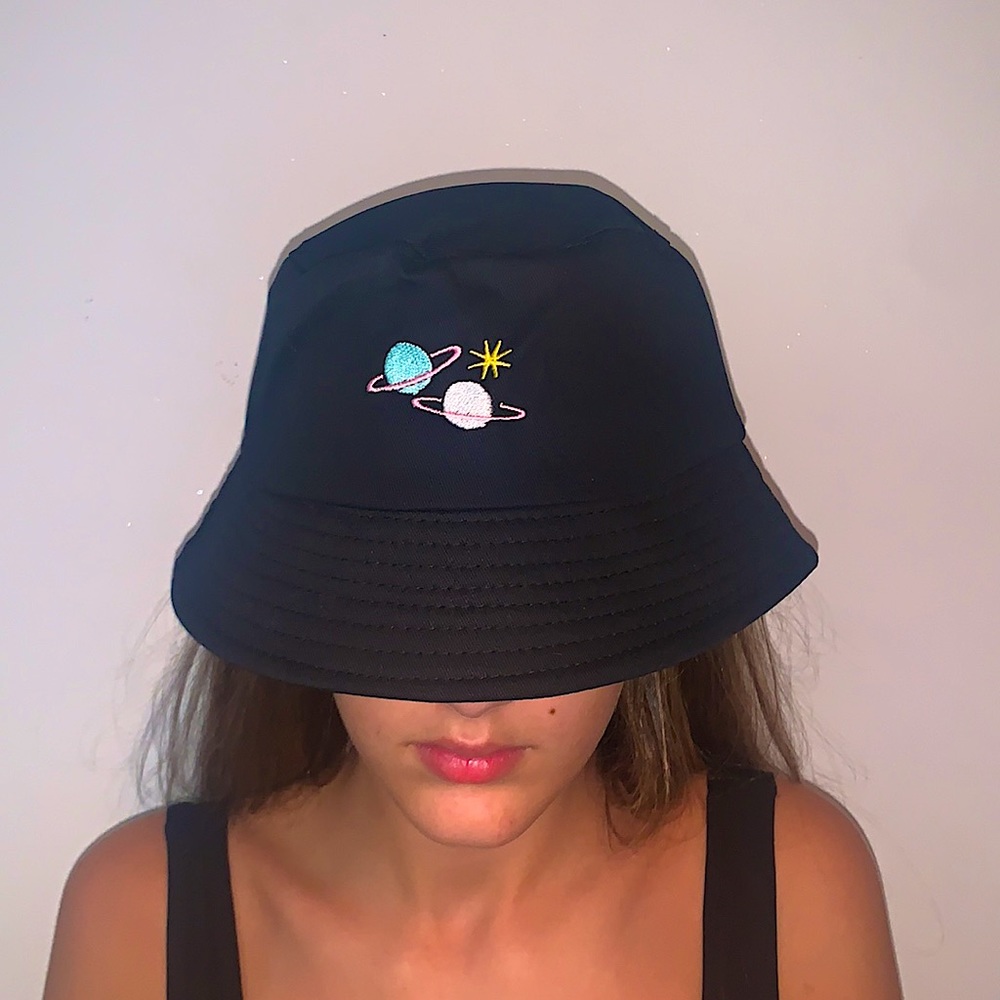 Planet Embroidered Bucket Hat